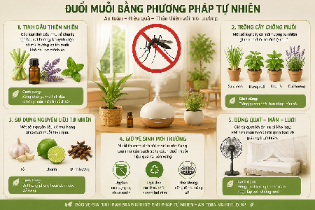 Bí quyết xua đuổi ruồi muỗi hiệu quả không cần hóa chất