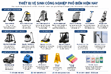 Những Dụng Cụ Vệ Sinh Công Nghiệp Được Sử Dụng Nhiều Nhất